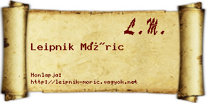Leipnik Móric névjegykártya